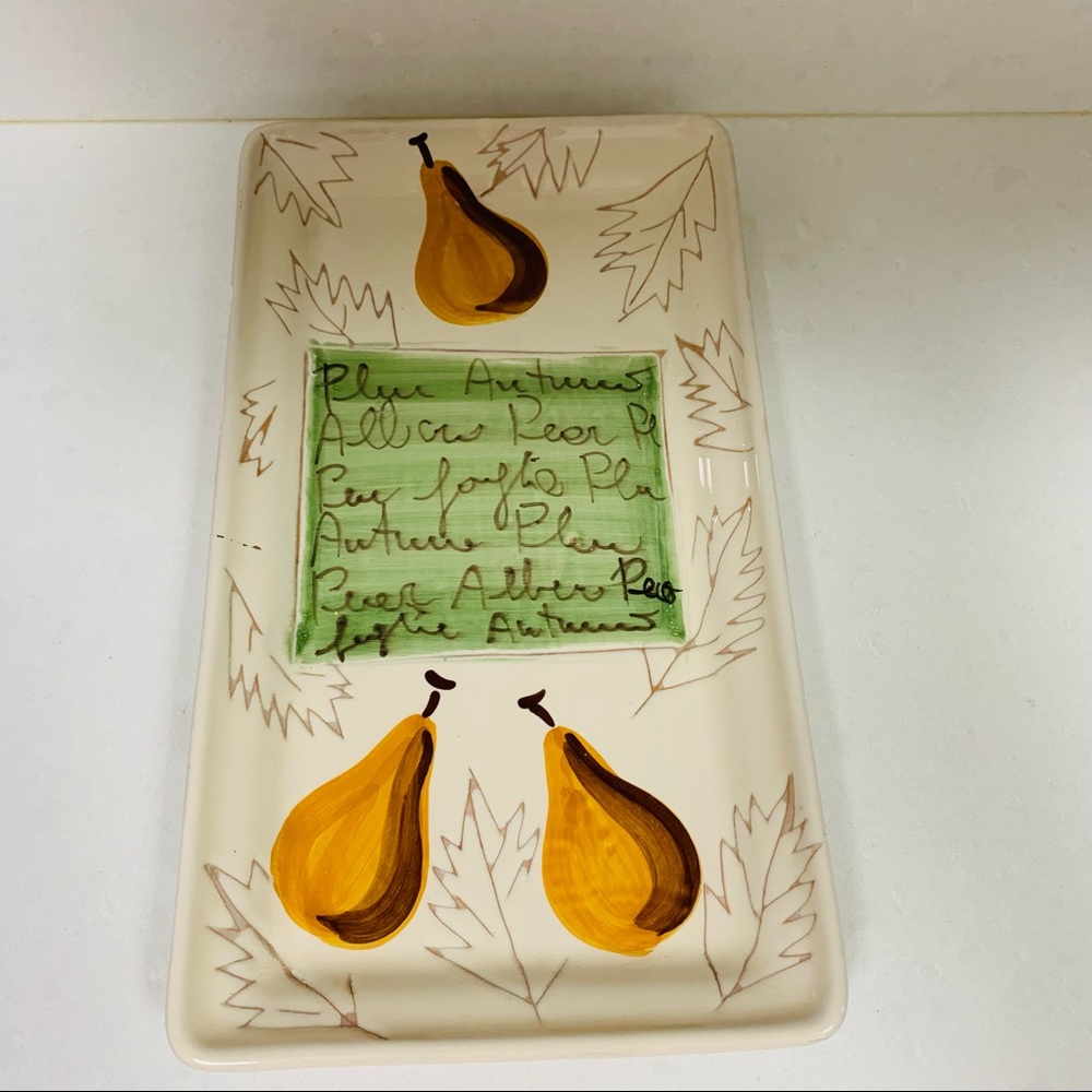 NEW Vietri 14” Rectangular Serving Platter Pears